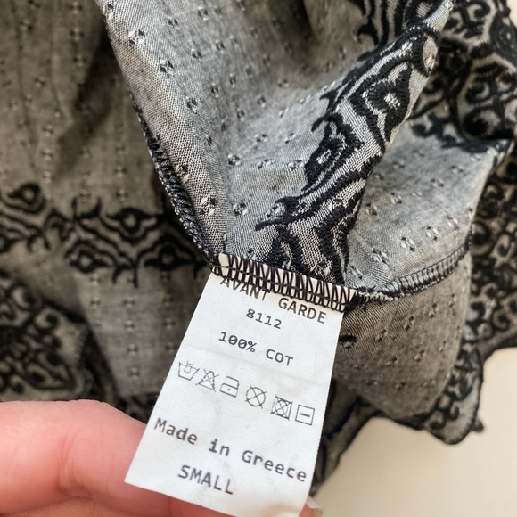 Avant Garde || Embroidered Tasseled Dress Cotton Black Gold Small - Picture 8 of 8